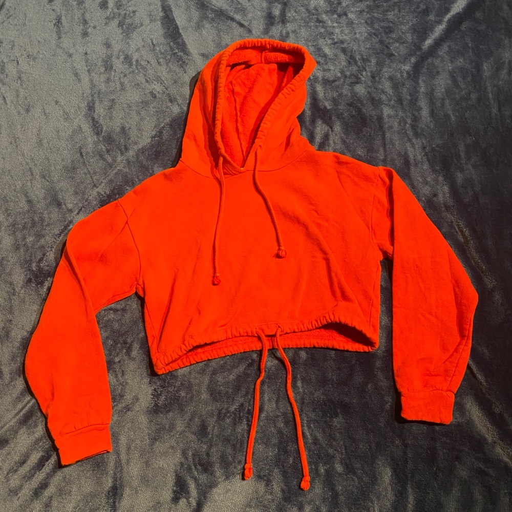 Red Croptop Hoodie from Miss Selfridge